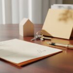 beispielbild symbolisch mit notarvertrag und schlüssel