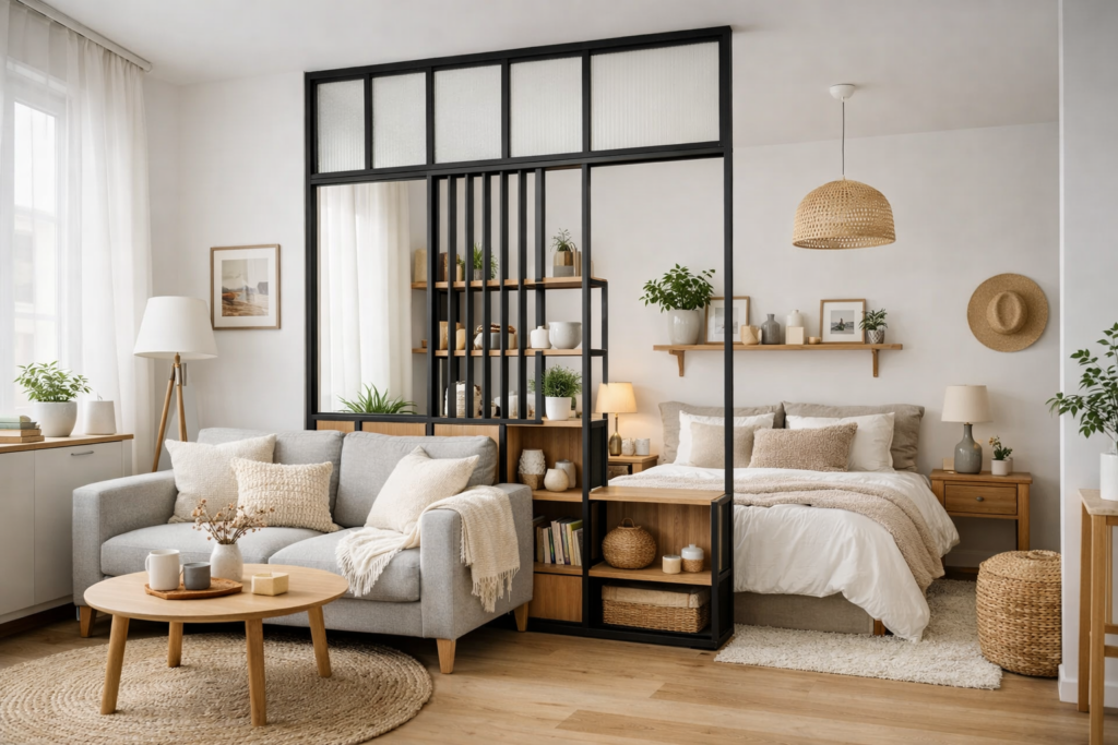 Regal als Raumtrenner kleine Wohnung